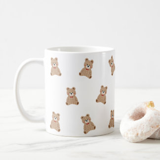 Cute Teddy Bear Pattern Mug – Aesthetic Cozy Gift 
