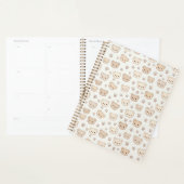 Cute Teddy Bear Pattern Notebook Cover Background (Devant avec enveloppe)