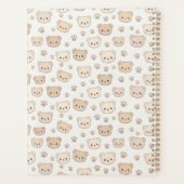 Cute Teddy Bear Pattern Notebook Cover Background Planner (Achterkant)