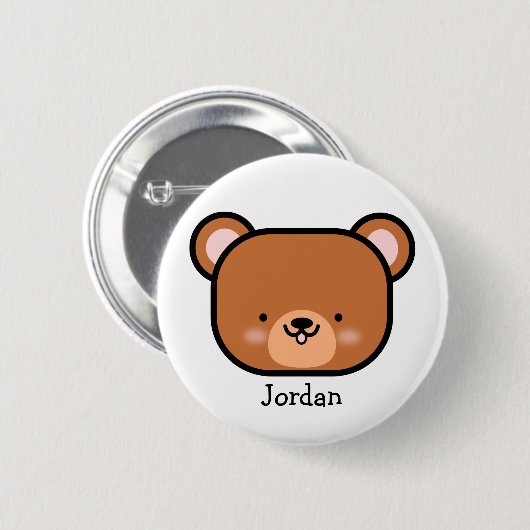 Cute Teddy Bear Personalized Ronde Button 5,7 Cm (Voorkant /achterkant)