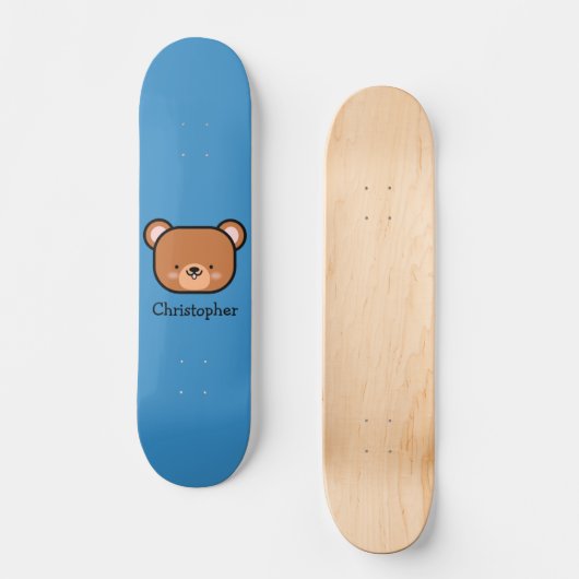Cute Teddy Bear Personalized Skateboard (Voorkant)