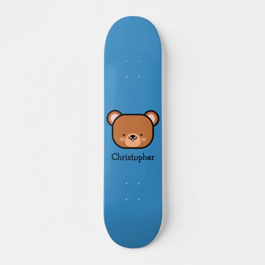 Cute Teddy Bear Personalized Skateboard (Voorkant)