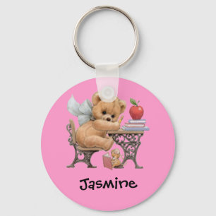Cute Teddy Bear Persoonlijke naam Gift Sleutelhanger