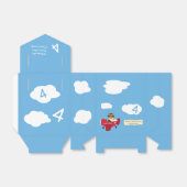 Cute Teddy Bear Pilot Custom Name and Age Birthday Bedankdoosjes (Uitgevouwen)