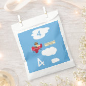 Cute Teddy Bear Pilot Custom Name and Age Birthday Bedankzakje (Geknipt)