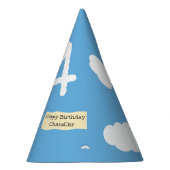 Cute Teddy Bear Pilot Custom Name and Age Birthday Feesthoedjes (Rechts)