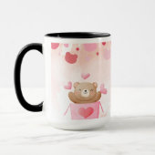 ​Cute Teddy Bear & Pink Hearts Coffee Mug (Gauche)