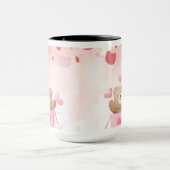 ​Cute Teddy Bear & Pink Hearts Coffee Mug (Centre)