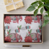 Cute Teddy Bear Poinsettia Tissuepapier (Geschenk)