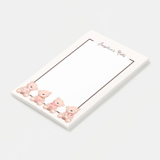 Cute Teddy Bear Post-it® Notes (Schuin)