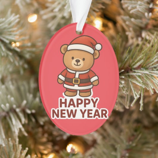 Cute Teddy Bear Santa Happy New Year Sticker (Arbre)