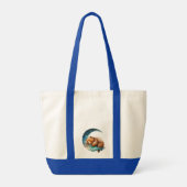 Cute Teddy Bear Sleeping op de maan van Crescent Tote Bag (Achterkant)