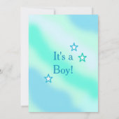 Cute Teddy Bear, Stars en Moon Blue en Green Kaart (Achterkant)