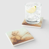 Cute  Teddy Bear, Stone Onderzetter (Zijkant)
