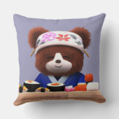 Cute Teddy Bear Sushi Chef Kussen (Achterkant)
