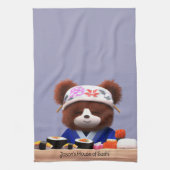 Cute Teddy Bear Sushi Chef Theedoek (Verticaal)