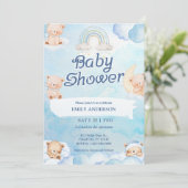 Cute Teddy Bear Twinkle Little Star Cloud Kaart (Staand voorkant)