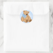 Cute Teddy Bear, voor Baby Boy Ronde Sticker (Tas)