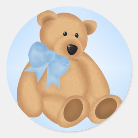 Cute Teddy Bear, voor Baby Boy Ronde Sticker (Voorkant)