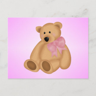 Cute Teddy Bear voor Baby Girl Briefkaart