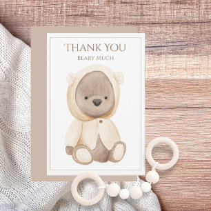 Cute Teddy Bear Waterverf Dank je wel Bedankkaart
