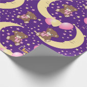 Cute Teddy Bear zit op het Mon Pattern Cadeaupapier (Hoek)