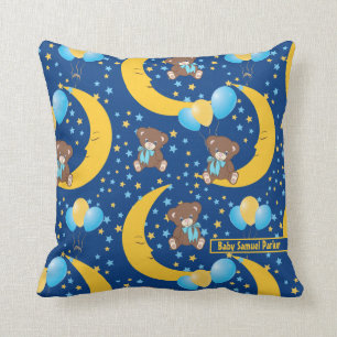 Cute Teddy Bear zit op het Mon Pattern Kussen