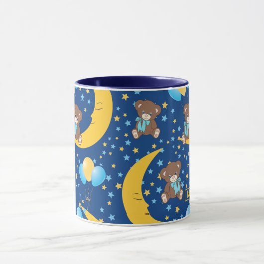 Cute Teddy Bear zit op het Mon Pattern Mok (Midden)
