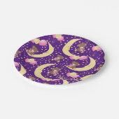 Cute Teddy Bear zit op het Mon Pattern Papieren Bordje (Gekanteld)