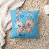 Cute Teddy Bears en Balloons Kussen (Deken)