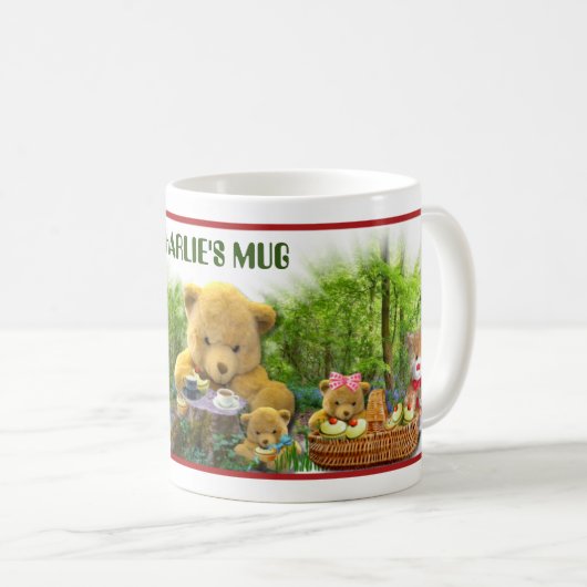 Cute Teddy Bear's Personnalisé Picnic Mug (Devant droit)