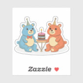 Cute Teddy Bears Sticker (Vel)