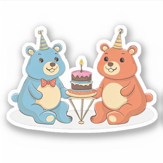 Cute Teddy Bears Sticker (Voorkant)