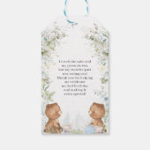 Cute Teddy Bears Tea for Two 2nd Birthday Party Cadeaulabel (Achterkant)