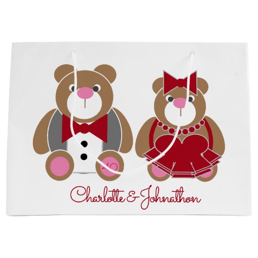 Cute teddy beer 40th ruby bruiloft groot cadeauzakje (Voorkant)