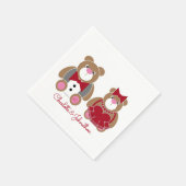 Cute teddy beer 40th ruby bruiloft servet (Hoek)