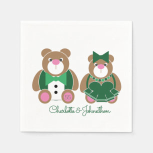 Cute teddy beer 55th emerald bruiloft servet