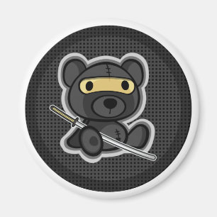 Cute teddy beer ninja samurai warrior magnet magneet