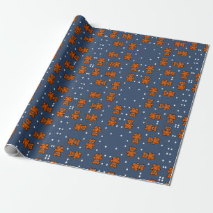 Cute teddy beer op polka dot cadeaupapier