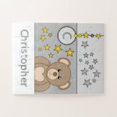 Cute teddy beer sterren noemen grijs legpuzzel (Horizontaal)