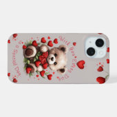 Cute Teddy Coeurs Ours Roses rouges Saint Valentin (Verso Horizontal)