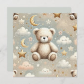 Cute Teddy Faire-part de naissance ou invitation (Devant / Derrière)