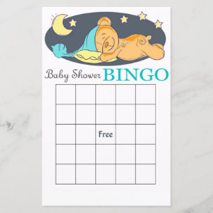 Cute Teddy ours baby shower carte de bingo