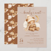 Cute Teddy Ours Bébé Douche Invitations (Devant / Derrière)