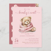 Cute Teddy Ours Bébé Douche Invitations (Devant / Derrière)