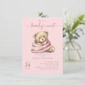 Cute Teddy Ours Bébé Douche Invitations (Debout devant)