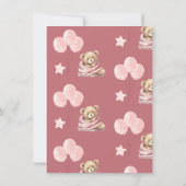 Cute Teddy Ours Bébé Douche Invitations (Dos)