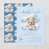 Cute Teddy Ours Bébé Douche Invitations (Devant / Derrière)