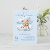 Cute Teddy Ours Bébé Douche Invitations (Debout devant)
