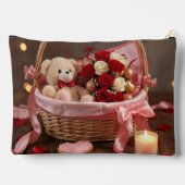 Cute Teddy Rose Basket Romantic Valentine Makeup Etui (Achterkant)
